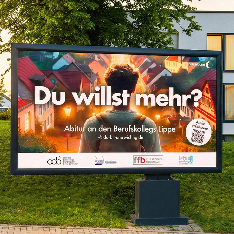 SalesTV Outdoor-Stele als digitale Werbefläche auf dem Campus